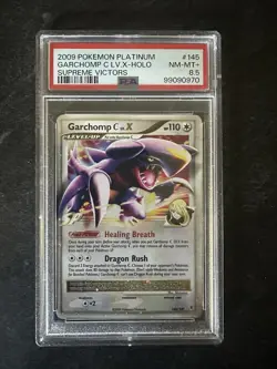 2009 POKEMON PLATINUM SUPREME VICTORS #145 GARCHOMP C LV.X-HOLO PSA 8.5 POP 7 - Image 1