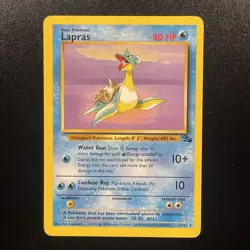 Lapras 25/62 Fossil Non-holo NM WOTC Vintage Pokémon Card Rare - Image 1