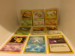 Job lot of 9 Base & Jungle set 1999 original pokemon cards Seel Kadabra Fearow - Image 1