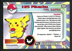 PIKACHU Flames Holo Card Pokemon TCG Foil #25 1999 Topps TV Series Black Label - Image 2