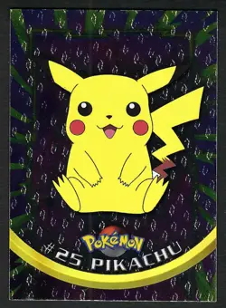 PIKACHU Flames Holo Card Pokemon TCG Foil #25 1999 Topps TV Series Black Label - Image 3