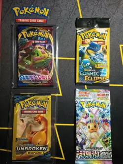 Pokemon Xy Evolutions Sun & Moon Cosmic Eclipse UnBroken Bonds 7 Pack Card Lot - Image 3