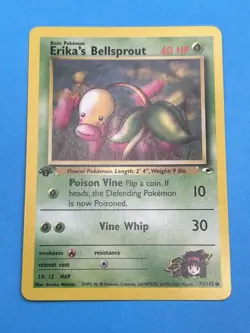ERIKA’S BELLSPROUT Pokemon Card - 1st Edition - Gym Heroes - 75/132 - NM - Image 2