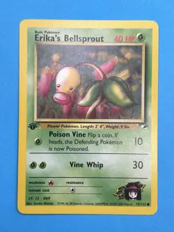 ERIKA’S BELLSPROUT Pokemon Card - 1st Edition - Gym Heroes - 75/132 - NM - Image 5
