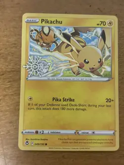 Pikachu 049/195 Holiday Calendar Promo Holo Snowflake Stamped Pokemon Card NM - Image 1