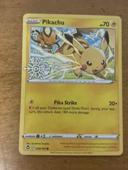 Pikachu 049/195 Holiday Calendar Promo Holo Snowflake Stamped Pokemon Card NM - Image 11