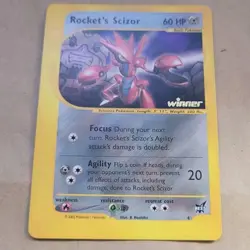 VINTAGE POKEMON PROMO CARD - BEST OF GAME - #4 ROCKET'S SCIZOR - WINNER RARE NM - Image 1