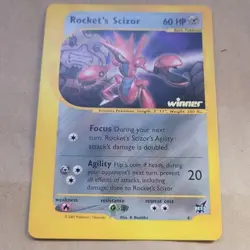 VINTAGE POKEMON PROMO CARD - BEST OF GAME - #4 ROCKET'S SCIZOR - WINNER RARE NM - Image 3