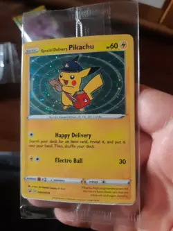 Pokemon Card Special Delivery Pikachu Promo Card SEALED SWSH074 + Ornament - Image 6
