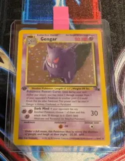 Gengar 1st First Edition Fossil 5/62 Holo Rare Pokemon card TCG English MP~HP - Image 1