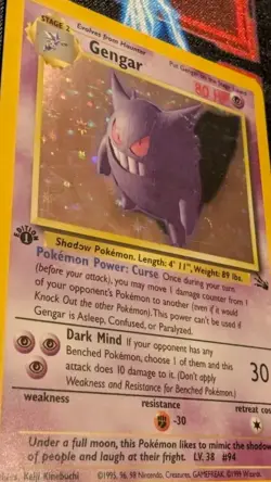 Gengar 1st First Edition Fossil 5/62 Holo Rare Pokemon card TCG English MP~HP - Image 11