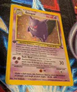 Gengar 1st First Edition Fossil 5/62 Holo Rare Pokemon card TCG English MP~HP - Image 2