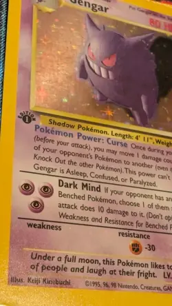 Gengar 1st First Edition Fossil 5/62 Holo Rare Pokemon card TCG English MP~HP - Image 7