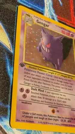 Gengar 1st First Edition Fossil 5/62 Holo Rare Pokemon card TCG English MP~HP - Image 9