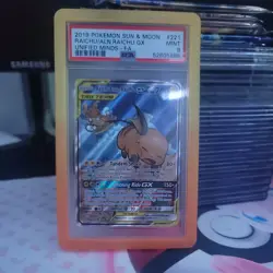 2019 POKEMON SUN & MOON UNIFIED MINDS FULL ART/RAICHU & ALOLAN RAICHU GX PSA 9 - Image 1