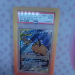 2019 POKEMON SUN & MOON UNIFIED MINDS FULL ART/RAICHU & ALOLAN RAICHU GX PSA 9 - Image 4