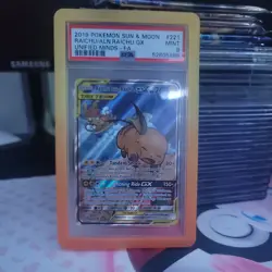 2019 POKEMON SUN & MOON UNIFIED MINDS FULL ART/RAICHU & ALOLAN RAICHU GX PSA 9 - Image 5
