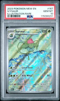 2023 POKEMON MEW EN 151 ILLUSTRATION RARE #167 IVYSAUR PSA 10 ENGLISH - Image 1