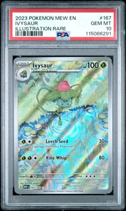 2023 POKEMON MEW EN 151 ILLUSTRATION RARE #167 IVYSAUR PSA 10 ENGLISH - Image 3