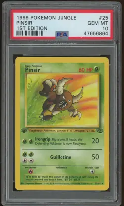 Pokemon PSA 10 1st Edition Pinsir Fossil Non-Holo Rare - Image 1