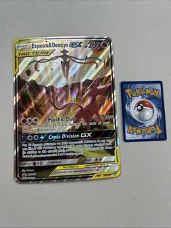 Pokemon TCG Cards Espeon & Deoxys GX SM240 Black Star Promo JUMBO / OVERSIZE - Image 6