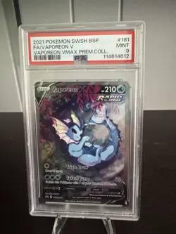 Vaporeon v SWSH181 PSA 9 Alternate Art VMAX Premium Collection Pokemon English - Image 3