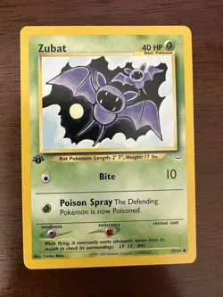 Zubat - 59/64 - Common - 1st Edition LP English Pokemon Neo Revelation - Image 1