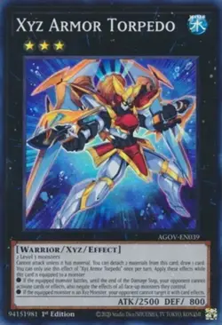 Yugioh! LP Xyz Armor Torpedo - AGOV-EN039 - Super Rare - 1st Edition Lightly Pla - Image 2