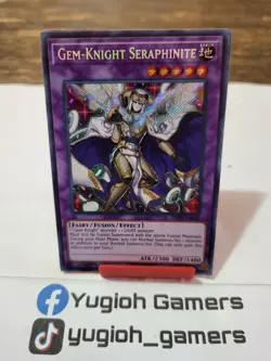 Yu-Gi-Oh Gem Knight Seraphinite X3 SHVA 1st Edition Secret Rare Light Played - Image 2