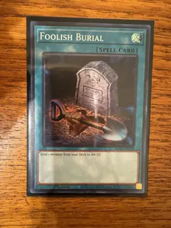 Yugioh -  Foolish Burial - RA02-EN049 - Super Rare NM Card English Official - Image 1