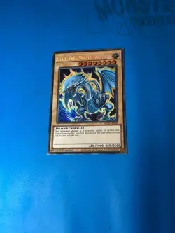 YUGIOH Secret Rare Blue-Eyes White Dragon MP22-EN266 1st Edition PLAYED - Image 1