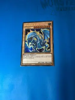 YUGIOH Secret Rare Blue-Eyes White Dragon MP22-EN266 1st Edition PLAYED - Image 4