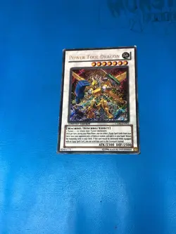YUGIOH Secret Rare Power Tool Dragon CT06-EN001 PLAYED - Image 1
