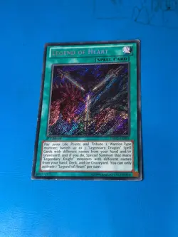 YUGIOH Secret Rare Legend Of Heart DRLG-EN006 1st Edition PLAYED - Image 1