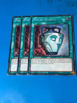 YUGIOH 3x Secret Rare Pot Of Duality RA02-EN057 1st Edition - Image 2
