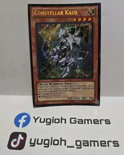 YUGIOH CONSTELLAR KAUS HA07 SECRET 1ST EDITION LIGHT PLAYED - Image 1