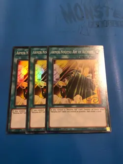 YUGIOH 3x Super Rare Armor Ninjitsu Art Of Alchemy SHVA-EN027 1st Edition - Image 2