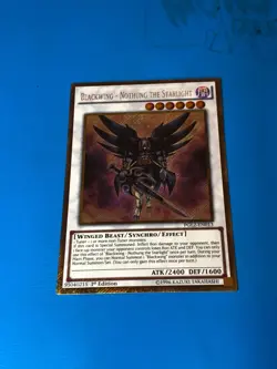 YUGIOH Gold Rare Blackwing - Nothung The Starlight PGL2-EN013 1st Edition - Image 1