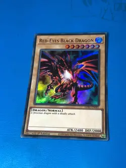 YUGIOH Ultra Rare Red-Eyes Black Dragon LDS1-EN001 1st Edition PLAYED - Image 1