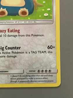 Pokemon Holo Rare Snorlax 158/214 SM Unbroken Bonds Card NM near mint - Image 4