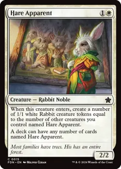 MTG MTG Hare Apparent Foundations Common Creature â€“ Rabbit Noble NM - Image 1
