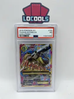 2016 Pokemon XY Full Art M Blastoise EX Evolutions #102 PSA 7 - Image 1