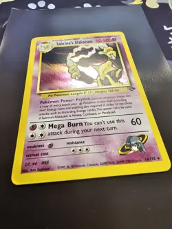PokÃ©mon TCG Alakazam Holo Rare Gym Challenge Sabrina's 16/132 Unlimited Card - Image 2