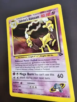 PokÃ©mon TCG Alakazam Holo Rare Gym Challenge Sabrina's 16/132 Unlimited Card - Image 4
