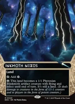 NM In Hand Inkmoth Nexus Ships Now Full Art Infect Land MTG - Image 1