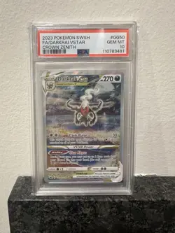 2023 POKEMON SWORD & SHIELD CROWN ZENITH #GG50 FULL ART/DARKRAI VSTAR PSA 10 - Image 1