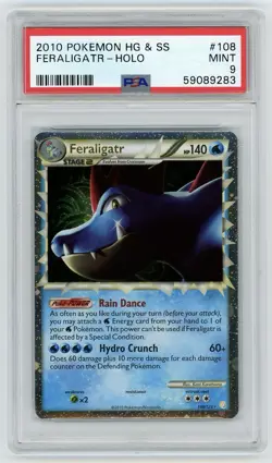 Feraligatr Prime Holo 108/123 Heartgold & SoulSilver PSA 9 Mint Pokemon Card - Image 3