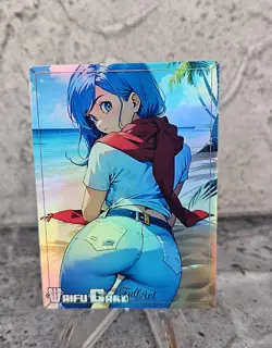 Bulma Trading Card Waifu Goddess Story Anime Girl Holo Card Manga Full - Image 1