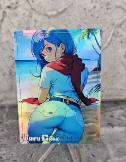 Bulma Trading Card Waifu Goddess Story Anime Girl Holo Card Manga Full - Image 3