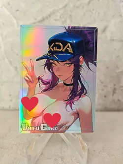 Akali Trading Card Waifu Goddess Story Anime Girl Holo Card Manga Full Art - Image 3
